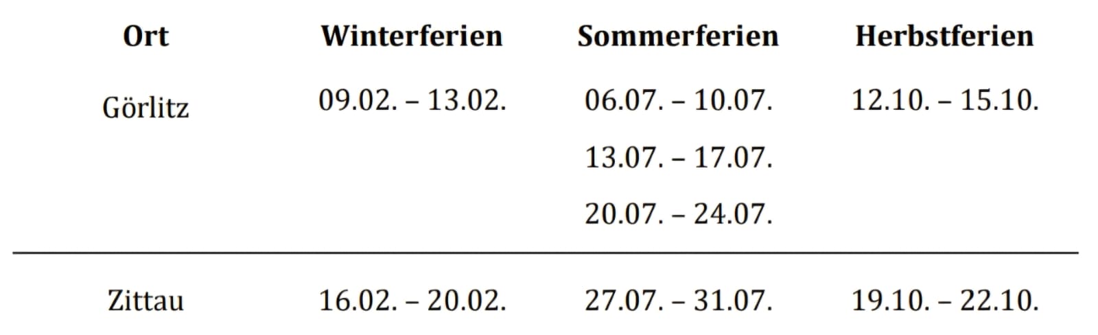 Termine Sportferienspiele 2026